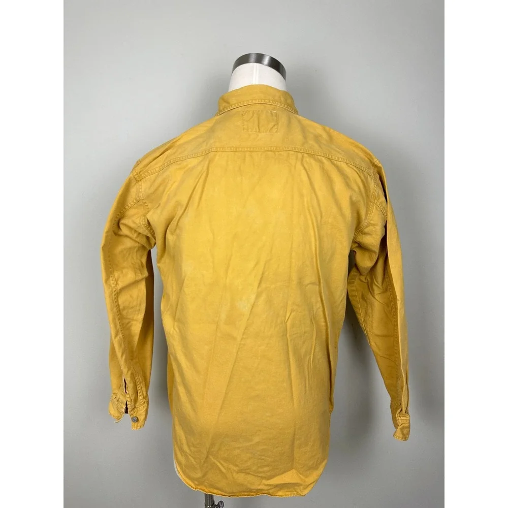 Vintage 90s 1994 Levi's Denim Shirt Metal Buttons Oversized Sz M Mustard‎ Yellow